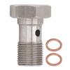 Banjo Bolt Fittings M12x1.0 Metric Thread Single Hole Brake Hose End Adaptor with Washers for Brake Clutch Lines Turbo