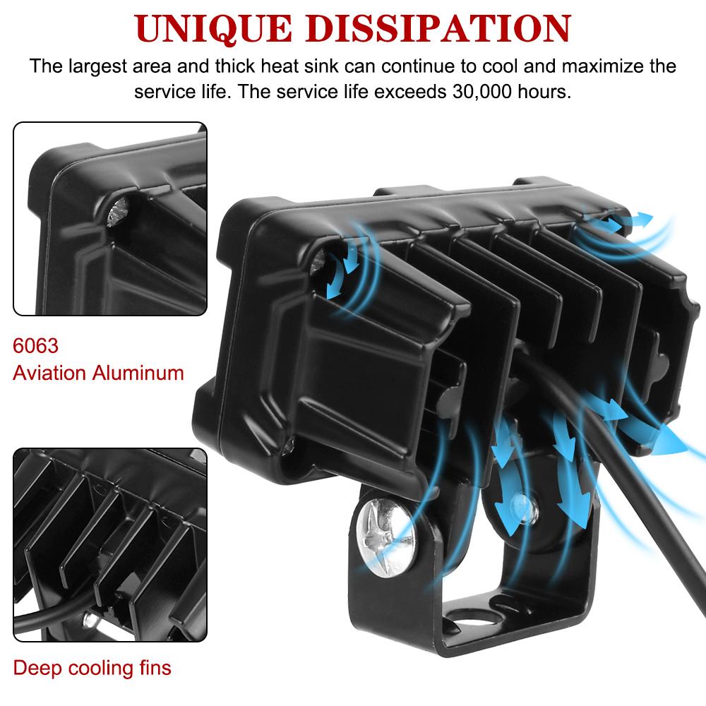Двухцветный белый желтый свет Мотоциклетная светодиодная линза Прожектор Двойные линзы Прожектор Мотоциклы Вспомогательная противотуманная фара 1 шт. 20 Вт