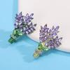 Flower Lavender Women Brooch Crystal Crystal Lavender Lapel Pins  Party
