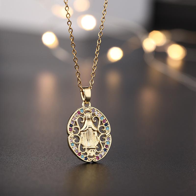 Fashion Micro-Set Multi- Zircon Necklace Pendant Jewelry For Women