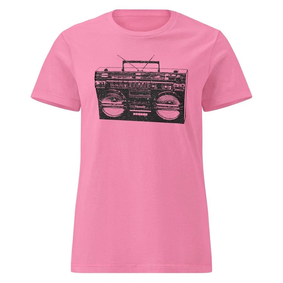Classic Boombox Old School Pop Culture Funny Cool Pink Women’s T-Shirt