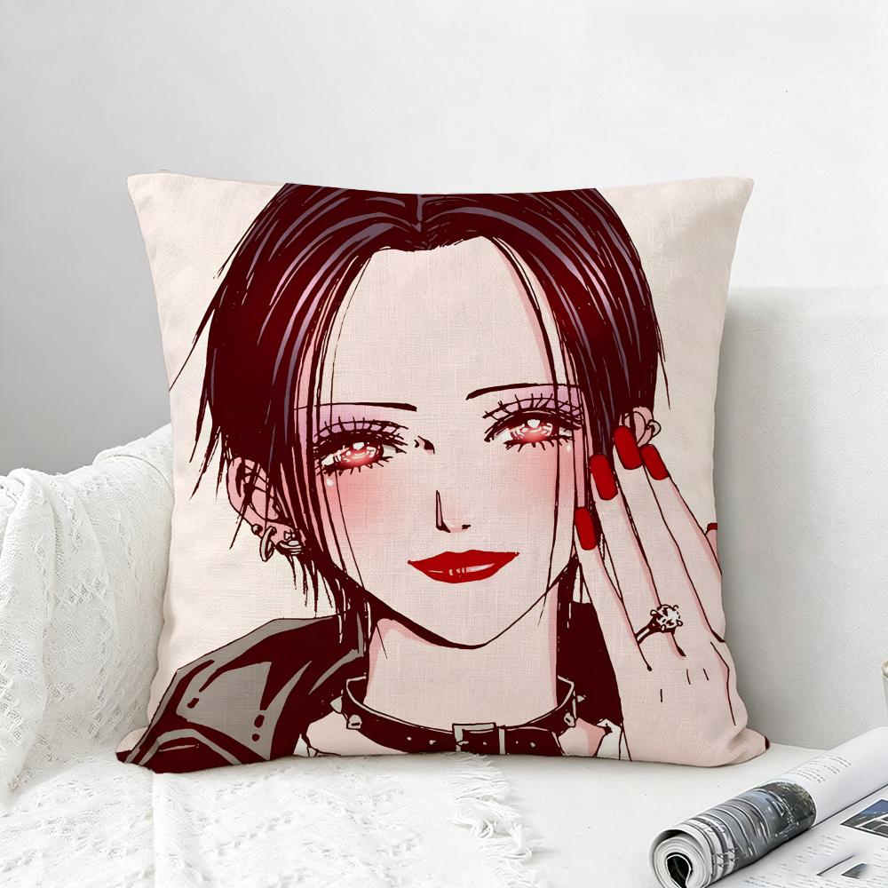 Anime NANA Cushion Cover Natural Linen Pillowcase Set AllinOne Decor for Sofa Bedroom Chair