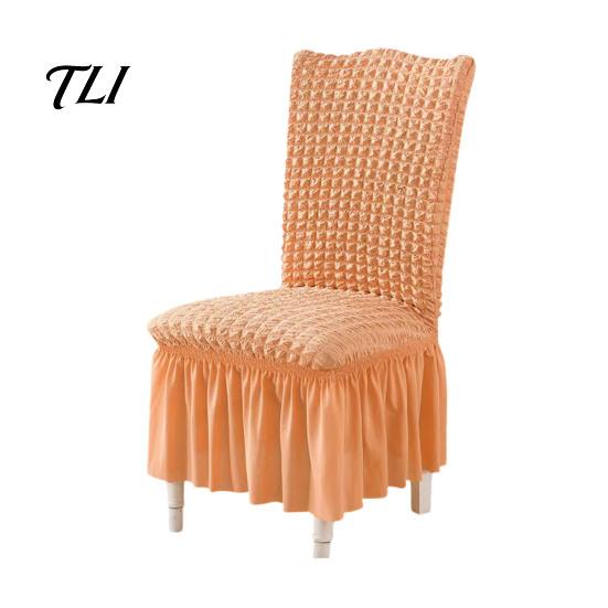 Kitchen Chair Slipcovers Cover with Skirt, Stretchable Armless Slipcover, Bubble Dining Covers Texture, Machine Washable Protector for Protective
