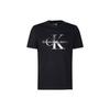 Calvin Klein Overlapping Letter Print Casual Crew Neck Short Sleeve T-Shirt Men Tops Black 40DC813-002