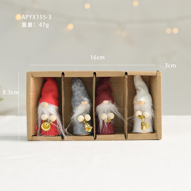 Christmas Tree Santa Claus Snowman Cloth Pendants Cute Figurines & Dolls Set of Accessories Small Decorations Ages 5-7