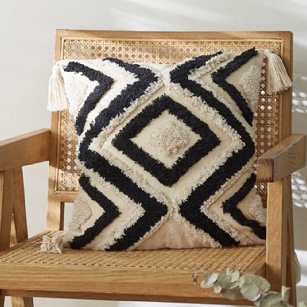 Geometric Throw Pillow for Living Room Bohemia Tassels for Sofa Couch Boho Pillow Cover Home Textile Cushion Covers Pillow Case