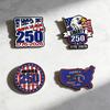 250th USA Anniversary Brooch Pin Metal Enamel Zinc Alloy Brooch Independence Day Commemorative Souvenir Badge for Bags, Clothing