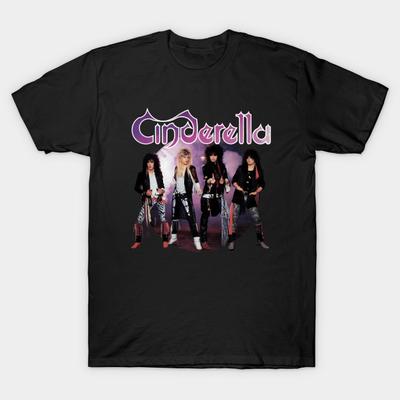 Men Black Print T-shirt Greatest Of Chiderella Retro 80S Style For Fans No-Cut Transfer Paper Print Cotton Tshirt