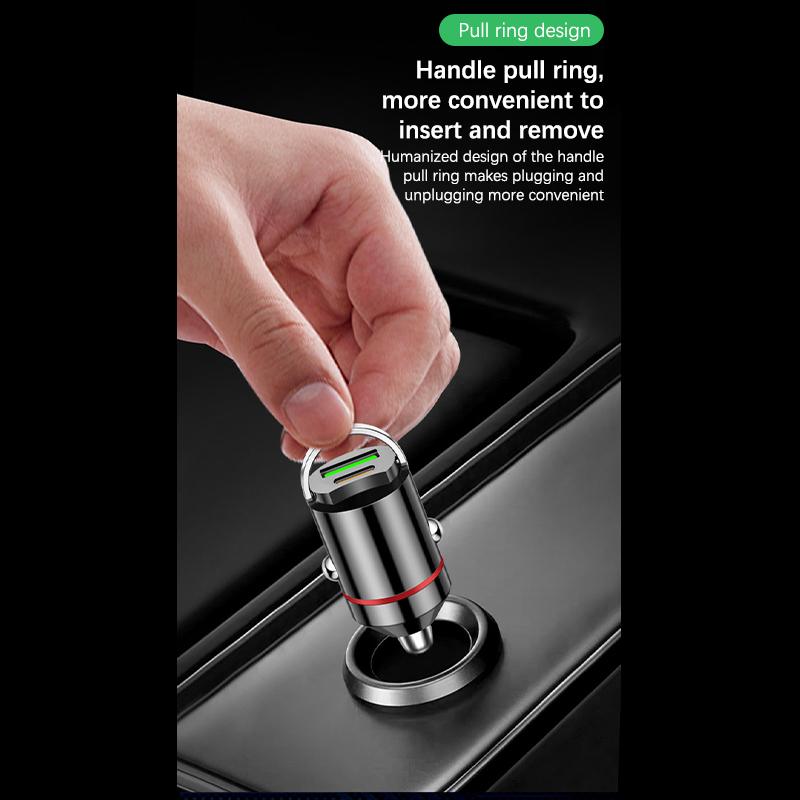 Мини автомобильное зарядное устройство USB 200 Вт с двумя портами, прикуриватель, быстрая зарядка, адаптер для зарядки телефона в автомобиле для iPhone 13 12 Xiaomi Huawei Samsung