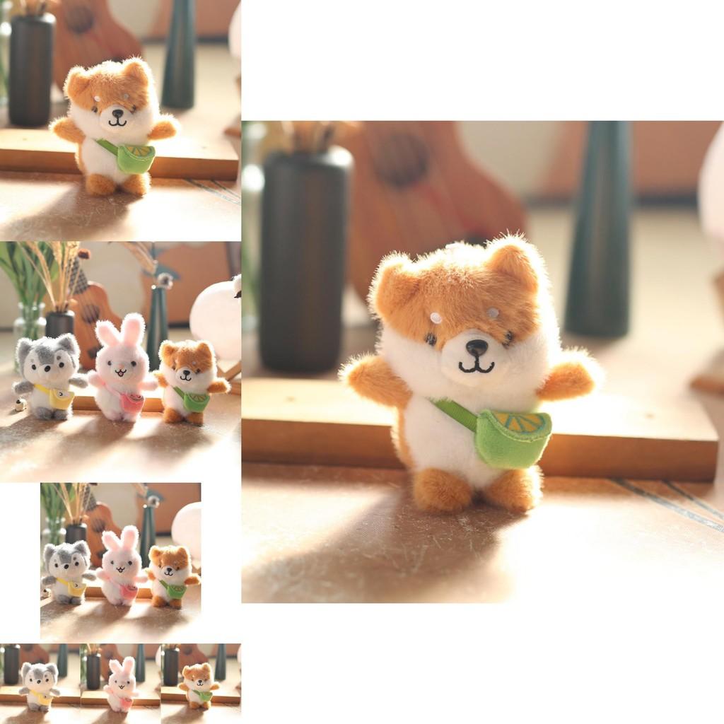 Soft Crystal Plush Dog Keychain Cute Bunny Plush Toy With Pp Cotton Filling