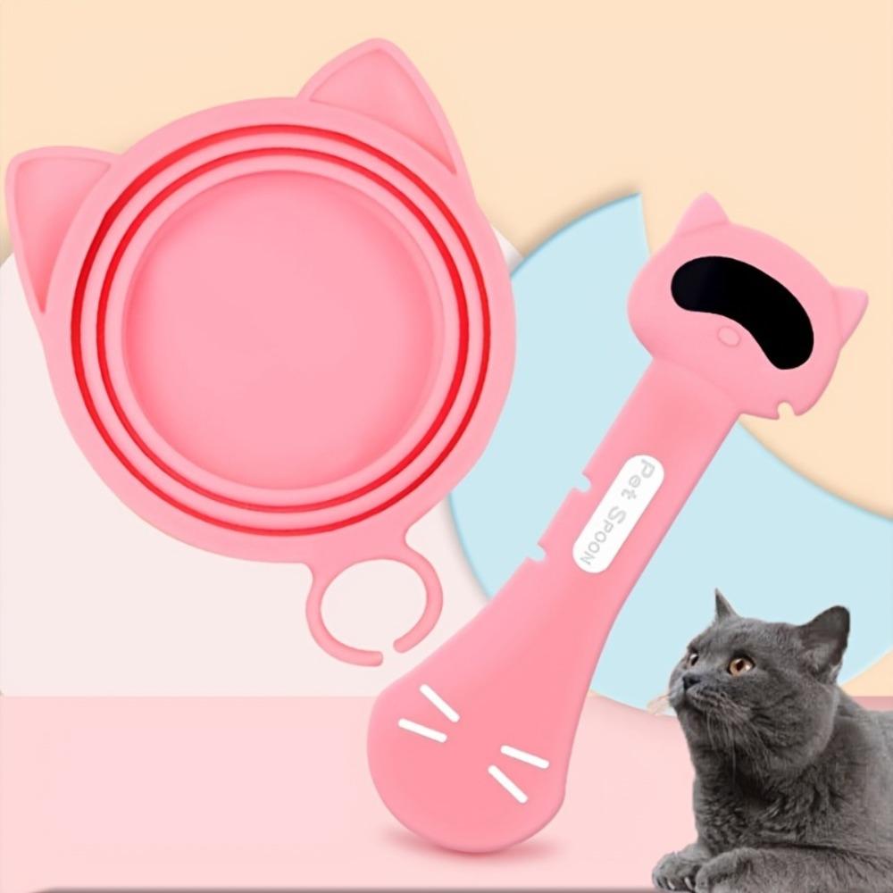 Крышка консервной банки в форме кошки, силиконовая открывалка для консервных банок для домашних животных, консервная банка для милых собак, крышка для влажной еды для кошек и собак