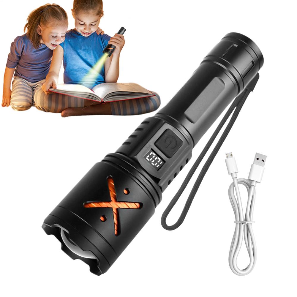 Led Flashlight Portable Torch With Digital Display 3 Brightness Portable Digital Display Flashlights For Hunting Hiking Survival