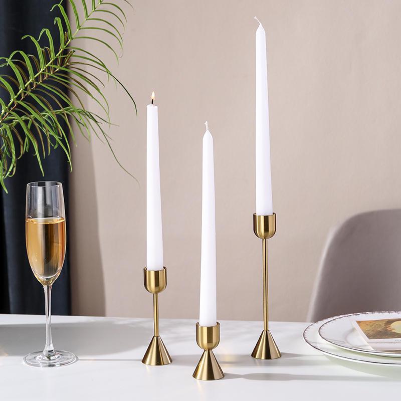 Gold Iron Art Wine Glass Candle Holder for Home & Bar Decor