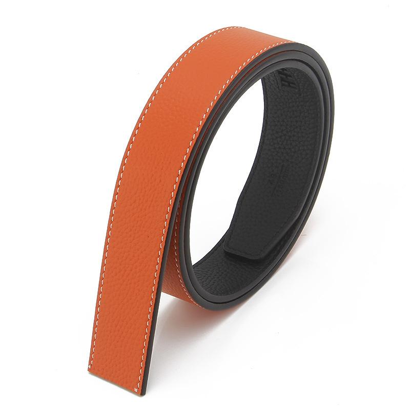 Double Sided Top Layer Cowhide Belt Strip Men's Automatic Buckle Belt Body Double Edged Cowhide Belt Strip