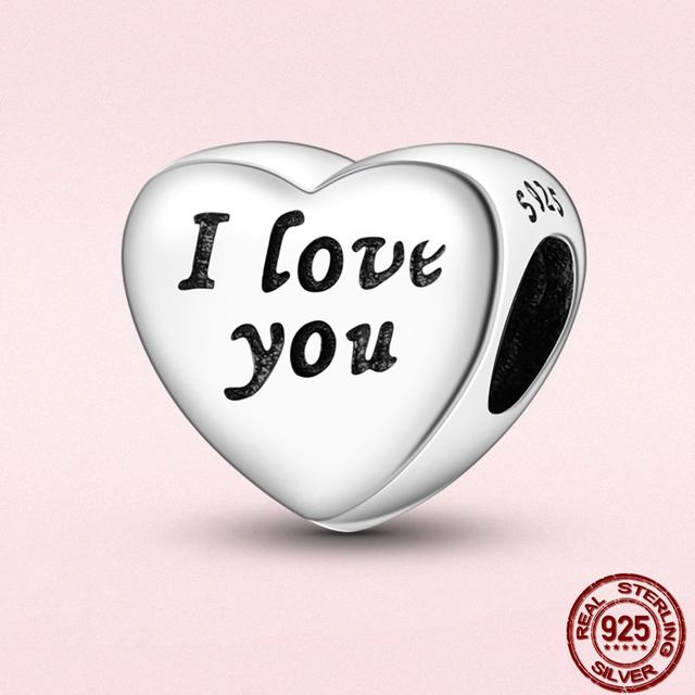 Круглые бусины в виде сердца из стерлингового серебра 925 пробы с изображением животных подходят для оригинального модного браслета-подвески DIY, модное серебро 925 пробы для изготовления ювелирных изделий