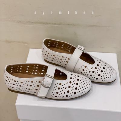 Туфли Мэри Джейн из кожи Opalwalk, женские летние, новые, с одним словом, дышащие, полые, балетки