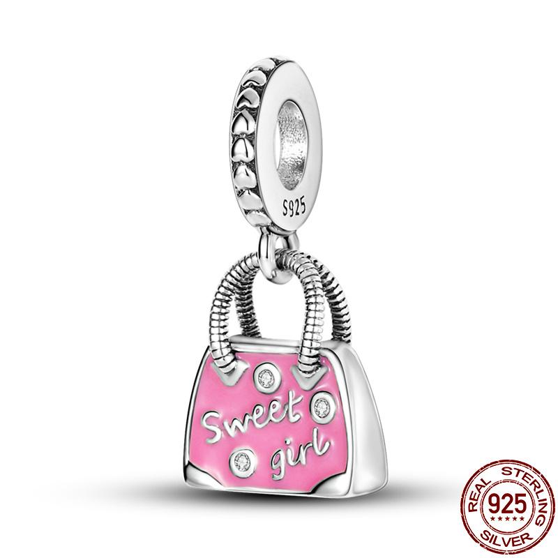 Новый оригинальный S925 стерлингового серебра шарм подвеска мотоцикл радуга сглаза гантели браслеты женщины DIY ювелирные изделия подарок