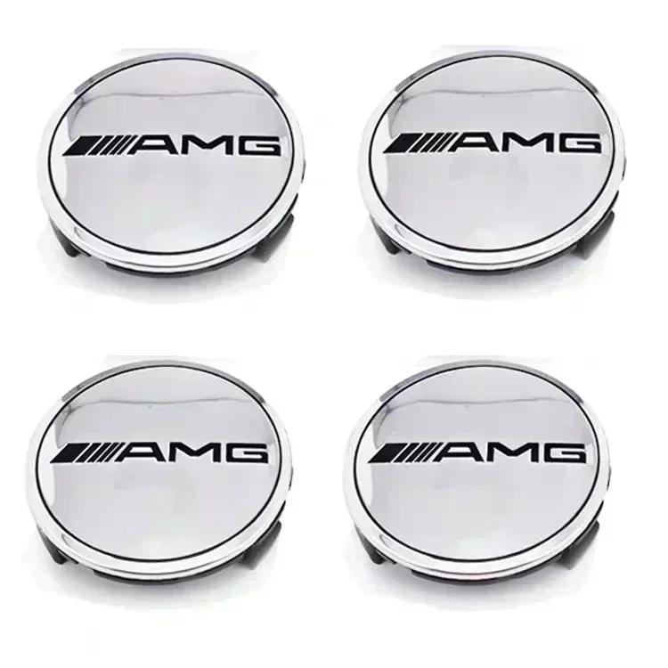 PIG4 4 Pieces/Set 75mm For Mercedes Benz AMG W203 W206 W220 W205 W211 W212 Car Wheel Center Hub Caps Benz Emblem Tire Rim Covers