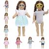 18 Inch Dolls Dress Clothes with Glasses Fashion Playset  Dollhouse Accessories Outfit for 45cm Doll Girl Toy Birthday Gift(NO DOLLS)
