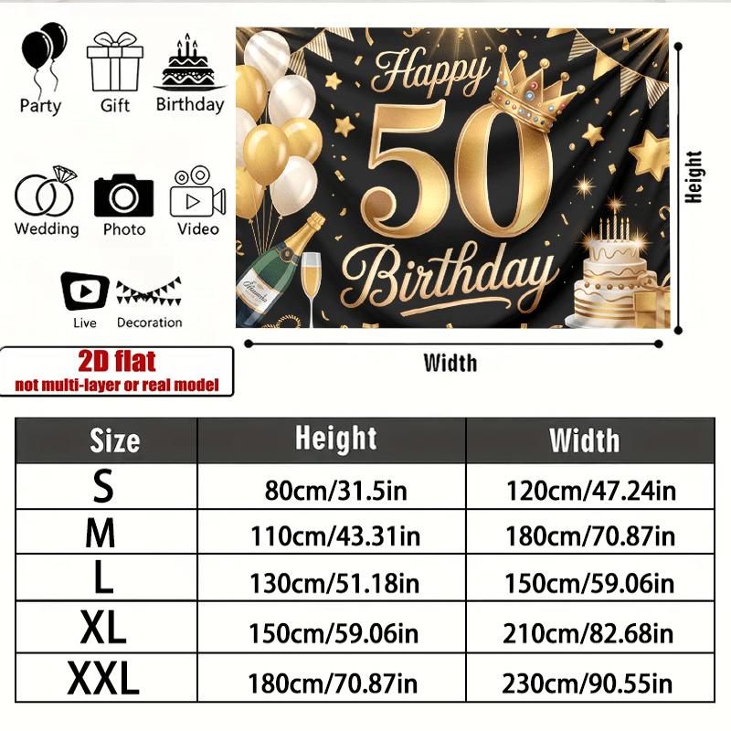 Party Backdrop Stars Crown Cake Flat Golden Balloons Streamers Multi Family Event Backdrop Decoration Front Door Decor