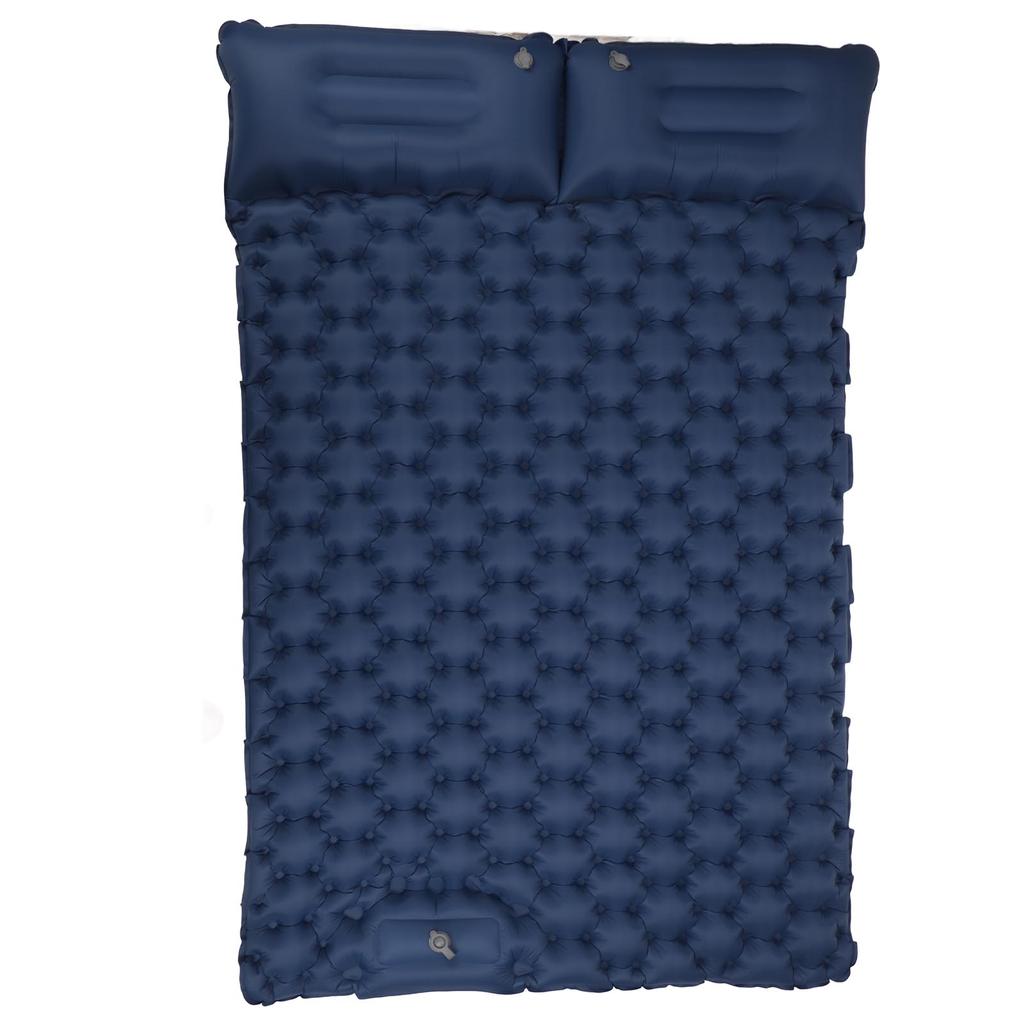 Двойной надувной кемпинговый коврик с подушкой, эргономичный дизайн, водонепроницаемый нейлоновый кемпинговый коврик