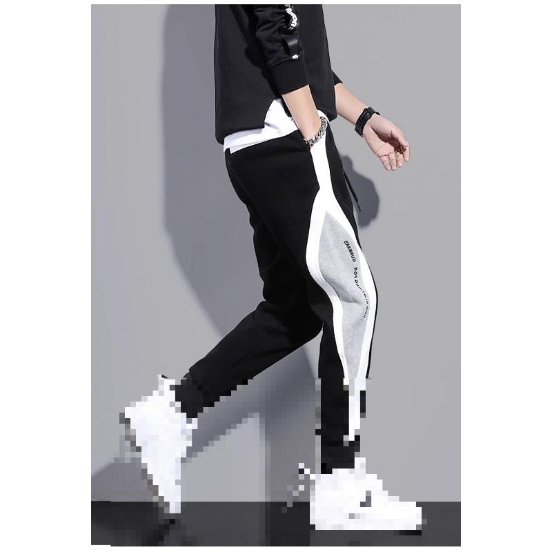Men's Sports Pants Spring Autumn Male Loose Fitting Leggings Patchwork Running Training Casual Pants Fashion Outfit Trousers