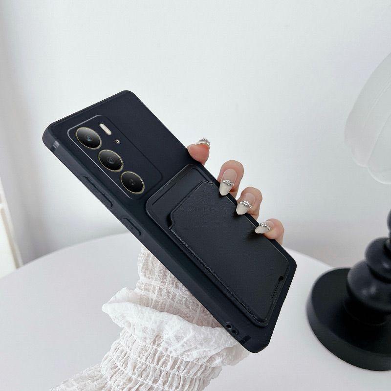 RealmeC75 Mobile Phone Case, Card Bag, Solid Color, Straight Edge Simple Knot, Soft Protective Cover, Matte Business Anti-drop All-inclusive.