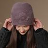 New Women Winter Hat Street Fashion Warm Beanie Hat For Female Casual Flowers Decoration Knitted Hat