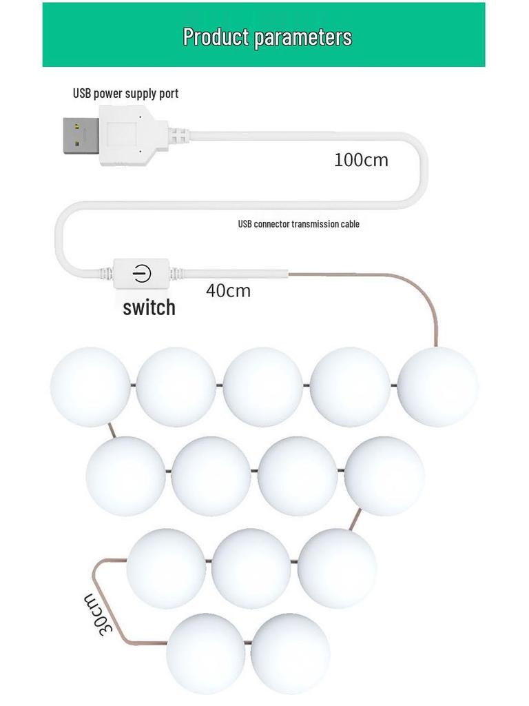 LED Dimmable Hollywood Vanity Mirror Lights for Bathroom