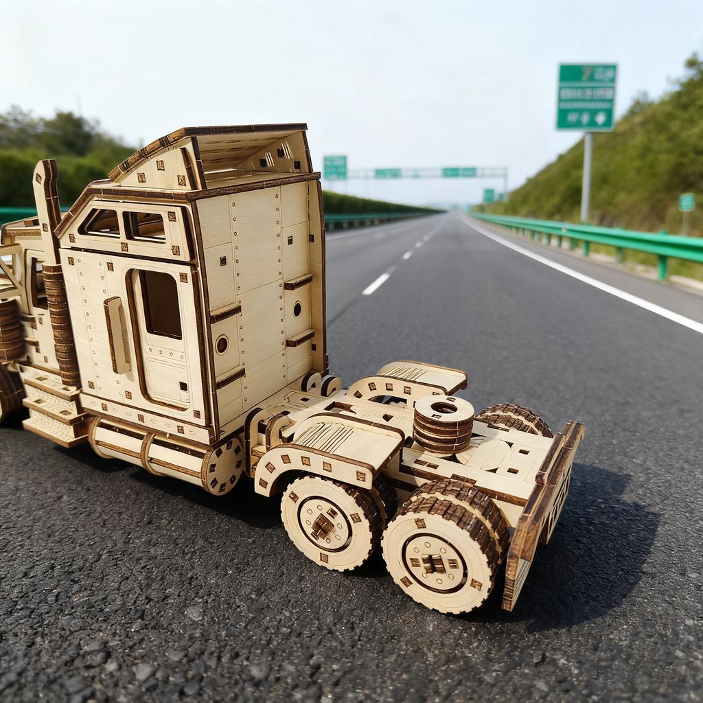 Сделай сам Американский Грузовик, 3D Деревянная Пазл-Конструктор, Набор для Рукоделия, Ручная Сборка Модели, Интерактивное Занятие, Украшение Стола, Подарок на День Рождения или Рождество