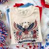 Vintage Freedom 250 Year Tee, Patriotic Eagle Floral Graphic Shirt, Land Of The Free Comfort Colors® Top