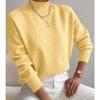 Women S Half Turtleneck Pullover Long Sleeve Knit Sweater Solid Color Loose Fit