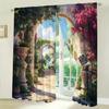 2 шт. Романтические арки французского сада, печатные шторы    Защита от света и приватности   Подходят для украшения различных комнат