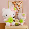 Green Clover Fourleaf Bow Cat Plush Toy Girlfriends Lucky Gift
