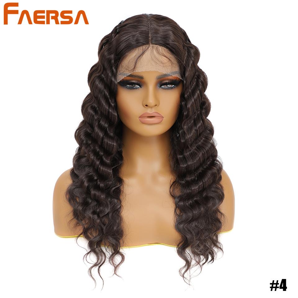 Synthetic Lace Wigs For Black Women Long Body Wave Lace Front Wig Brown Ombre Blond Wigs Heat Resistant Curly Wig