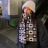 Love Plaid Scarf Women's Winter Korean Version Soft Girl Japanese Versatile Ins Trend Thickened Warm Knitted Wool Scarf