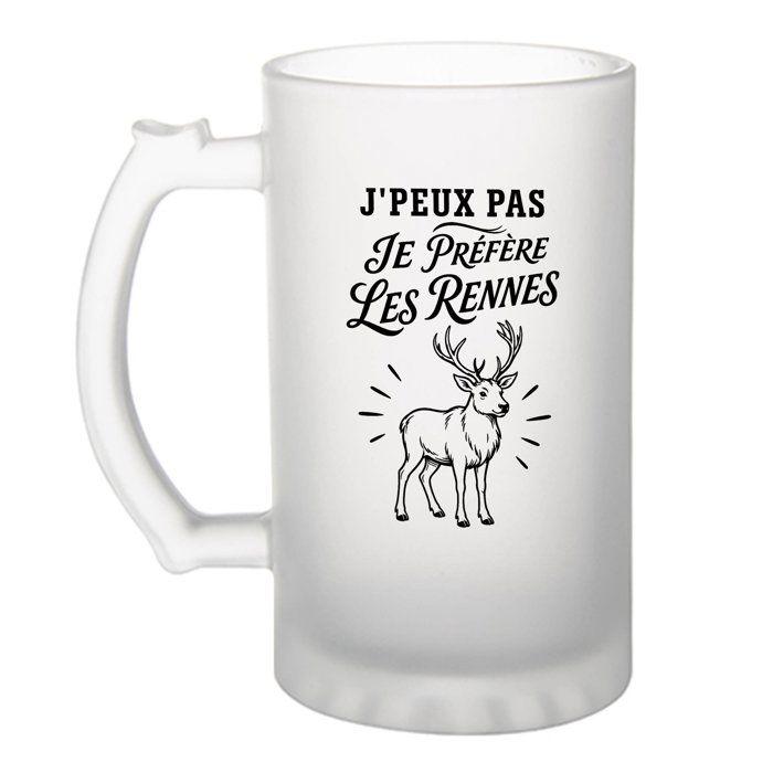 Verre à bière - PLANETEE - J'peux pas minimaliste - Givré 470 ml - Verre trempé - Imprimé près de Rennes