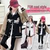 Girls' 2025 Spring/Autumn Baseball Jacket - Stylish Sports Top for Kids