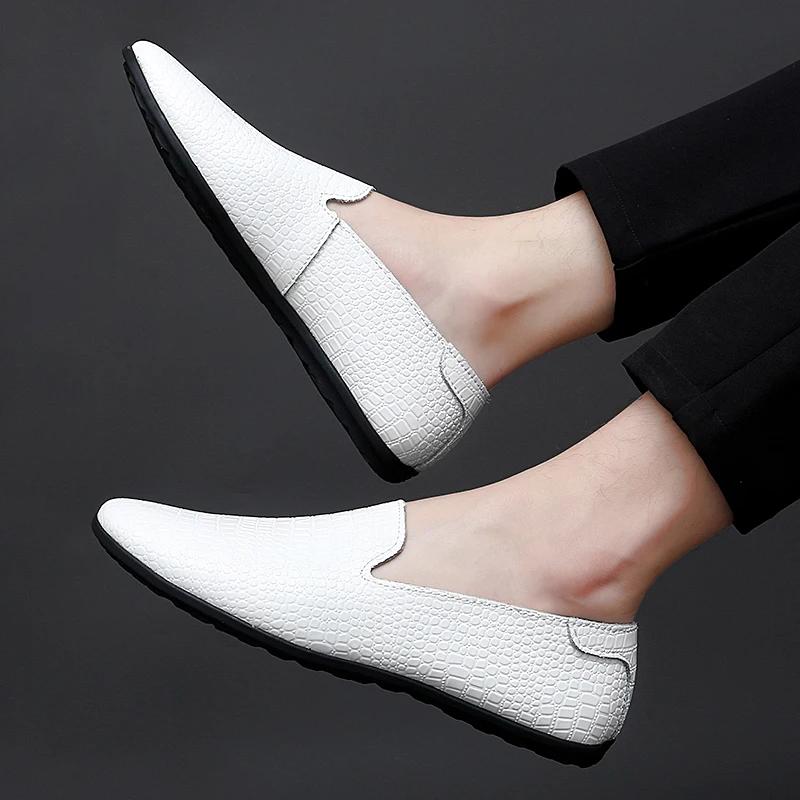 Мужская обувь из натуральной кожи, мягкие мокасины, лоферы, модные брендовые туфли на плоской подошве, удобные туфли для вождения, мужские мокасины