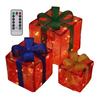 3 Pcs Christmas Lighted Gift Boxes with Bow LED Light Up Present Boxes for Indoor Outdoor Home Porch Xmas Tree Party Decor