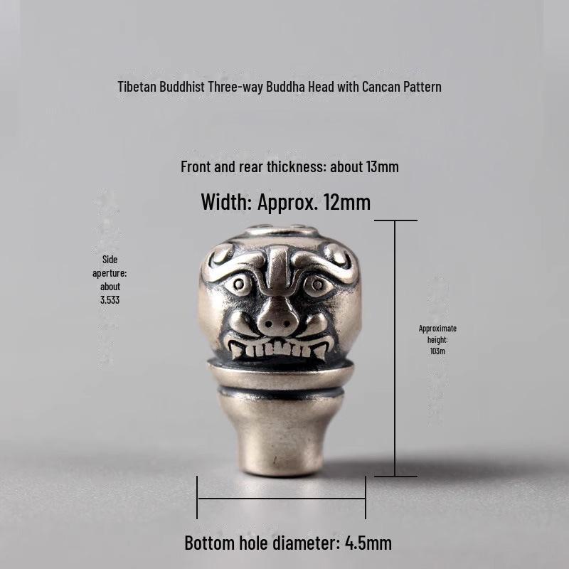 Браслет с головой Будды, узором даосской мантры, благоприятным облаком и семенами бодхи.