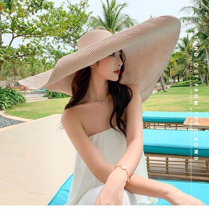 oversized sun hat giant hat Sanya travel vacation seaside photo shading Internet celebrity hat sun protection versatile