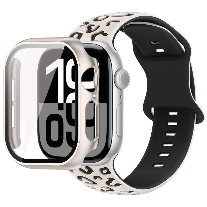 Ремешок-чехол 2в1 для Apple Watch 46 мм 44 мм 41 мм 41 мм 40 мм 38 мм 42 мм Чехол со стеклом для часов+Силиконовый браслет iwatch Series 11 10 9 8 7 6 5 4 SE3