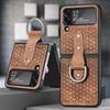 2022 Exclusive Luxury Leather Ring Case For Samsung Galaxy Z Flip 4 5g Cover Anti -Knock Fashion Pu Cases For Galaxy Z Flip4