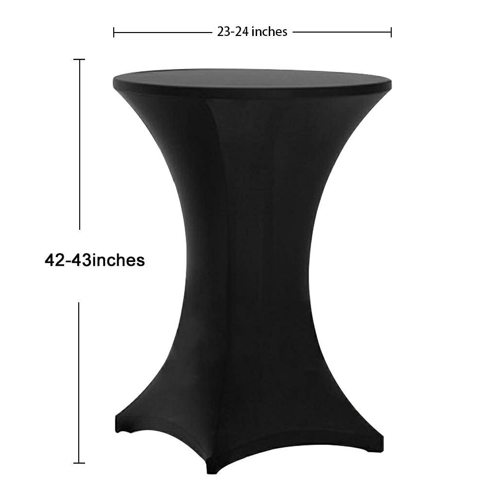 1 Pack 32x43 Inch Highboy Spandex Cocktail Table Covers White, Cocktail Table Spandex Covers, Fitted Stretch Cocktail Tablecloth