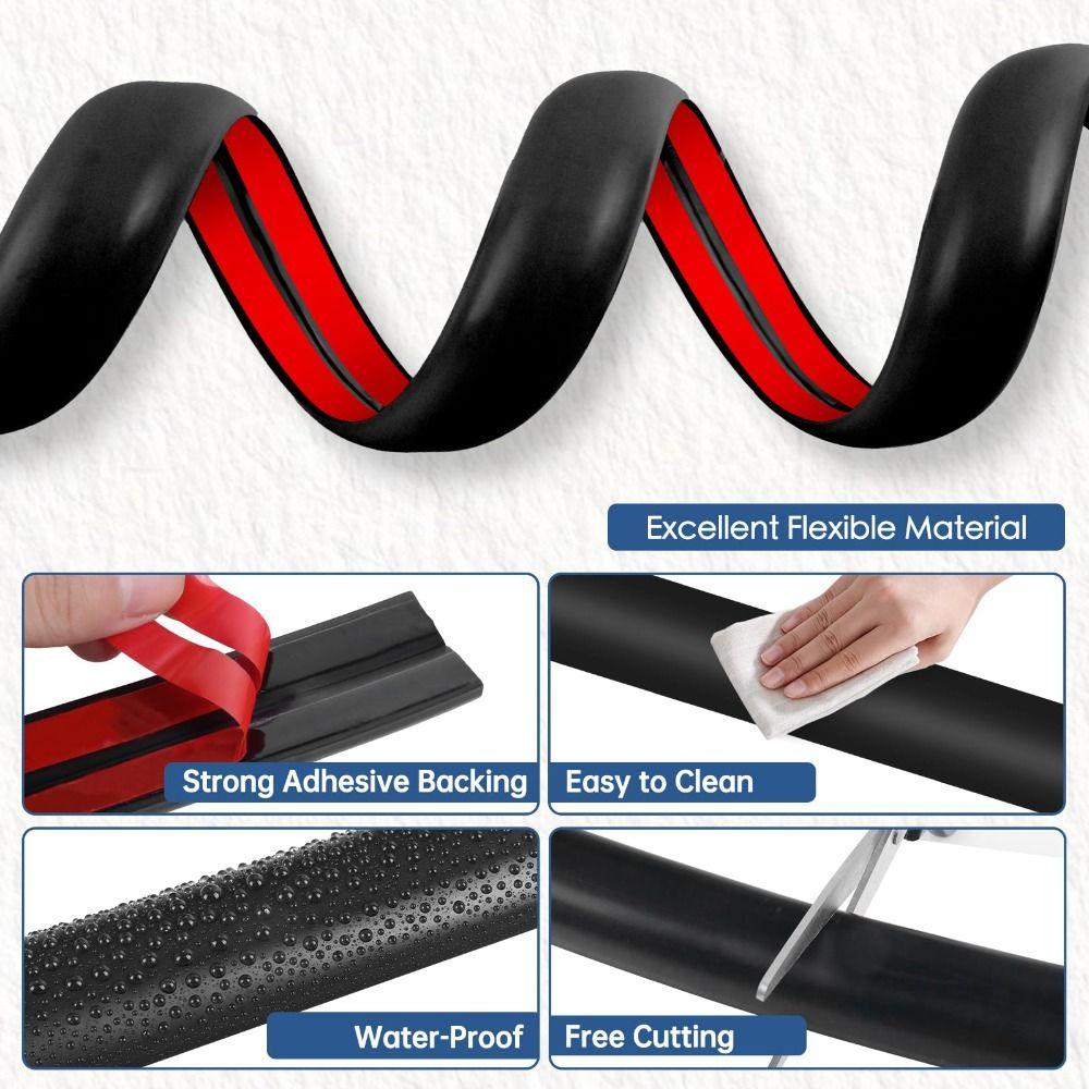 Professional Self Adhesive Floor Cord Cover PVC Trimmable Wire Hider Flexible Low Profile Power Cord Protector Home Office