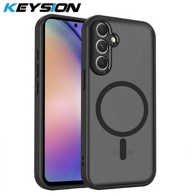 KEYSION Магнитный чехол для телефона Samsung A54 5G A34 A24 Силикон+ПК Матовый Полупрозрачный Прозрачный Противоударный чехол для Galaxy A14 4G 5G