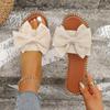 Fashion Women Slippers  Outdoor Sandals Trend Summer Bow Shoes Women Flat Plus Size Slippers Lightweight Slides Women