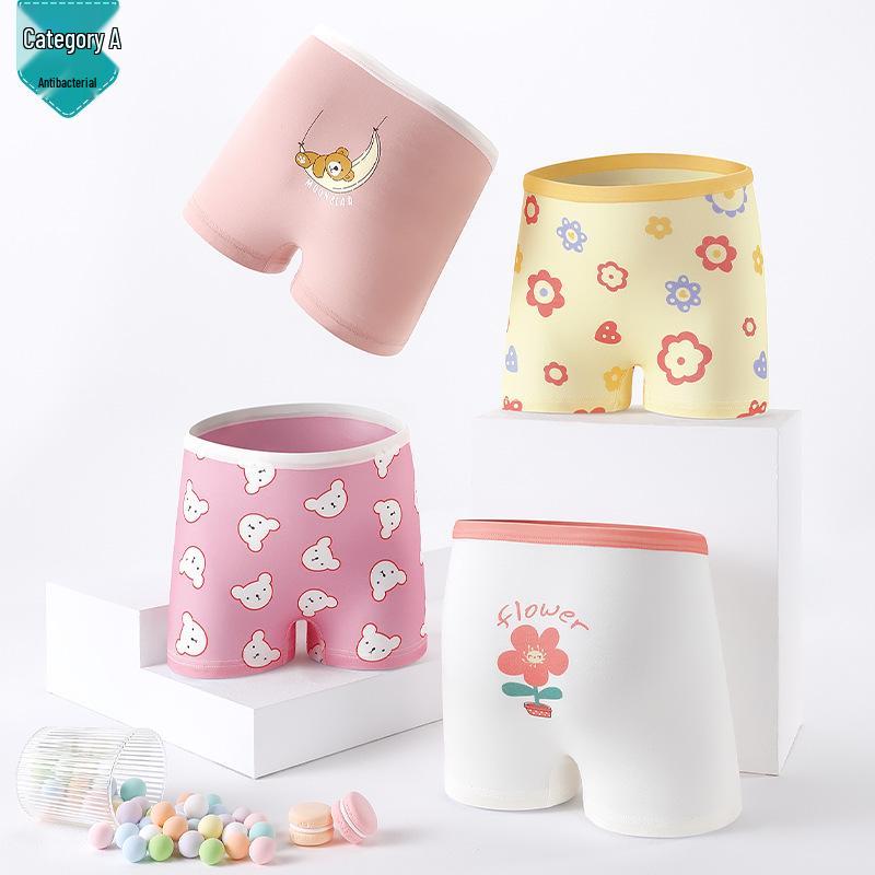 Антибактериальные трусы-боксеры из чистого хлопка для девочек - Маленький, Средний, Большой (Корейский стиль)