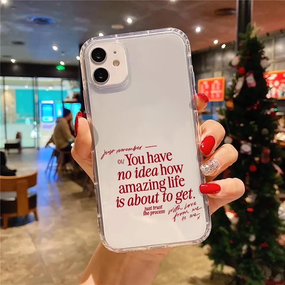 Красная Валентинка Цитата Эстетичный Христианский Прозрачный Чехол для iPhone 17 Pro Max Чехлы iPhone 16 11 12 13 14 15 7 8 Plus XS XR X